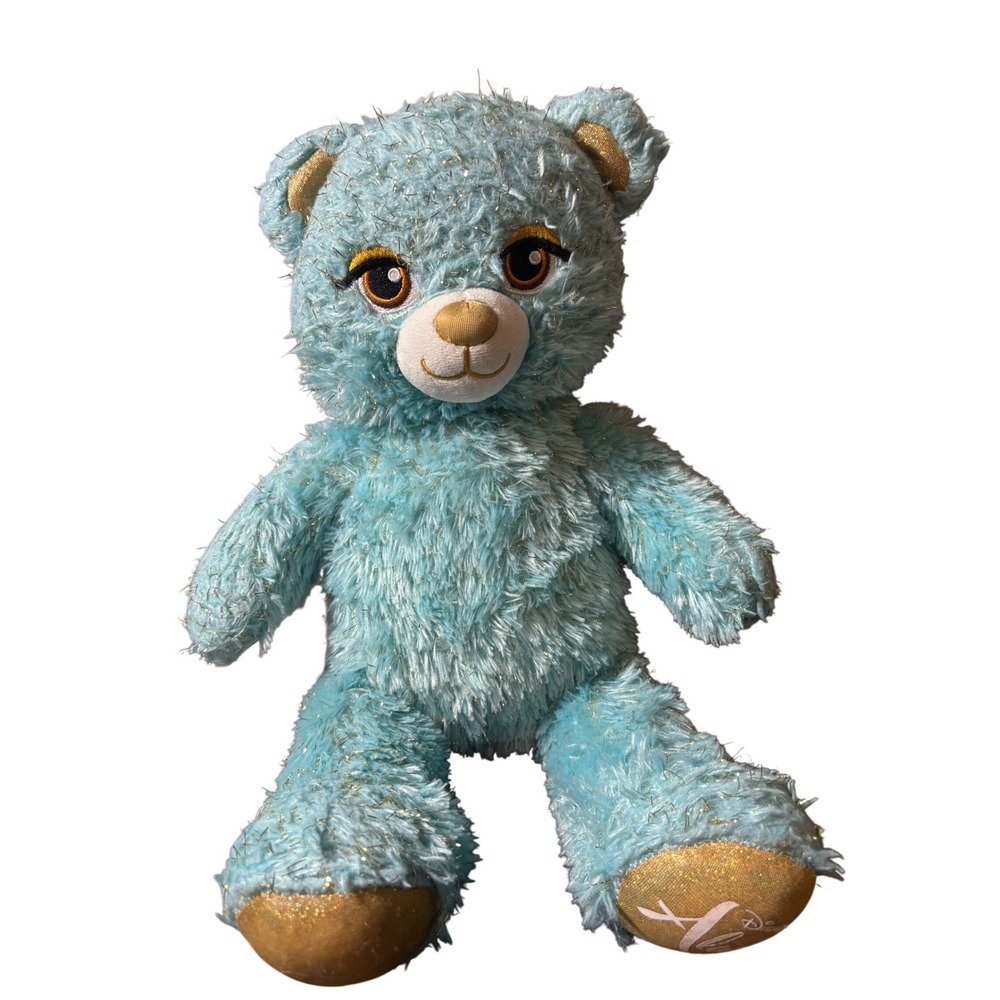 Build A Bear Disney Aladdin Princess‎ Jasmine Blue Gold Sparkle Teddy Bear 16"
